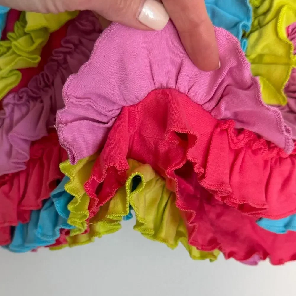 Lemon Loves Lime Girls Pima Cotton Ruffle Shorts‎ Size 8 boutique